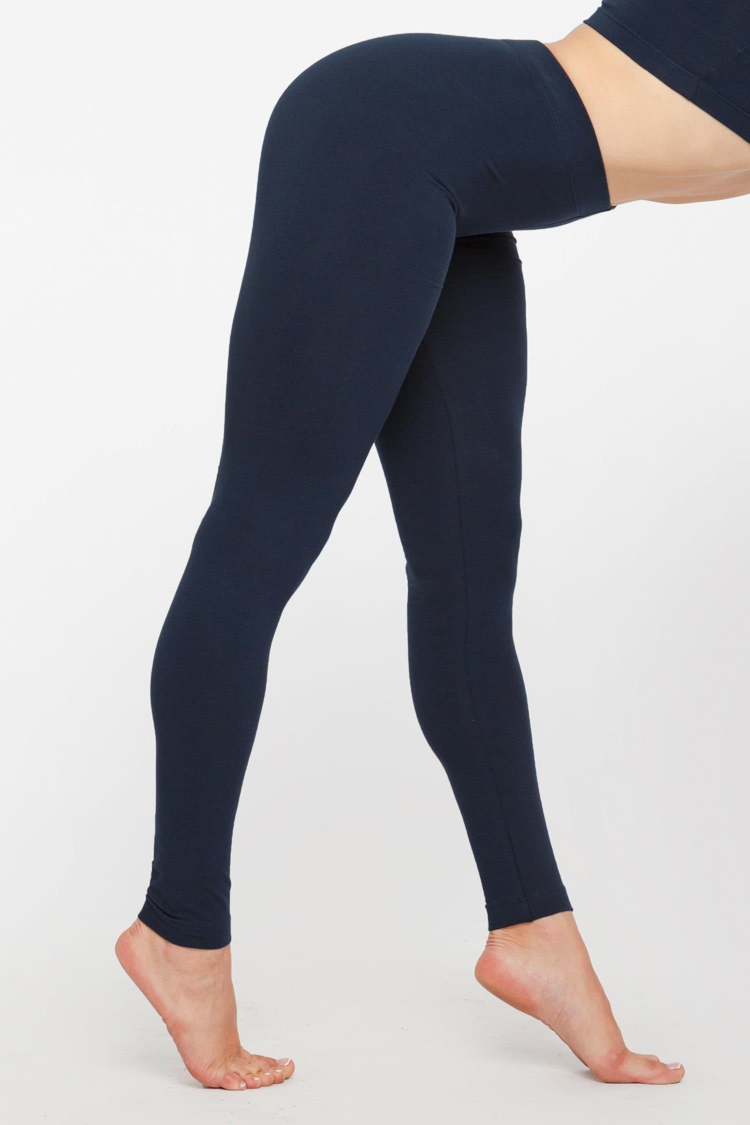 Buy EttelLut Cotton Spandex High Waist Leggings Yoga Pants with Gusseted  Crotch for Women, Navy, Small at Amazon.in