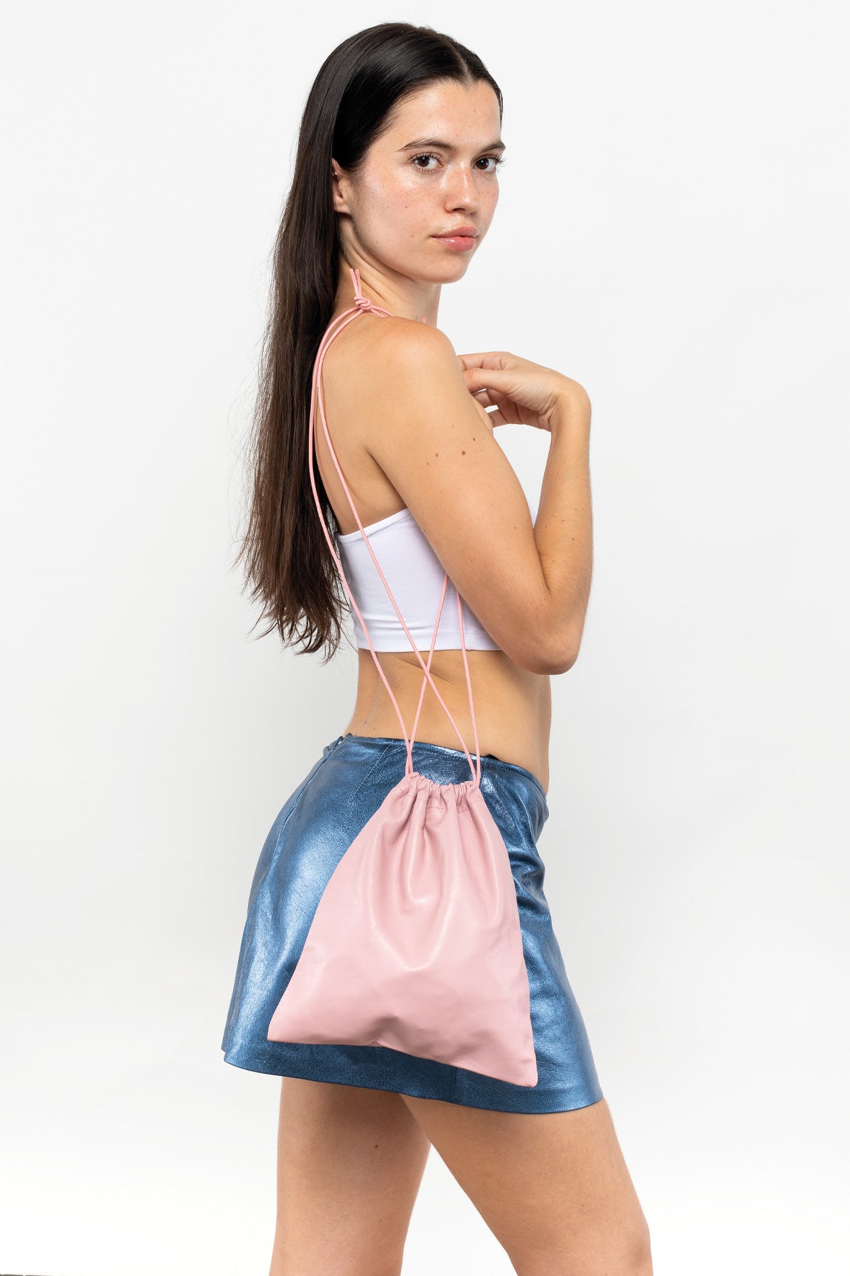 LMBLTR001 - Lambskin Drawstring Bag – Los Angeles Apparel