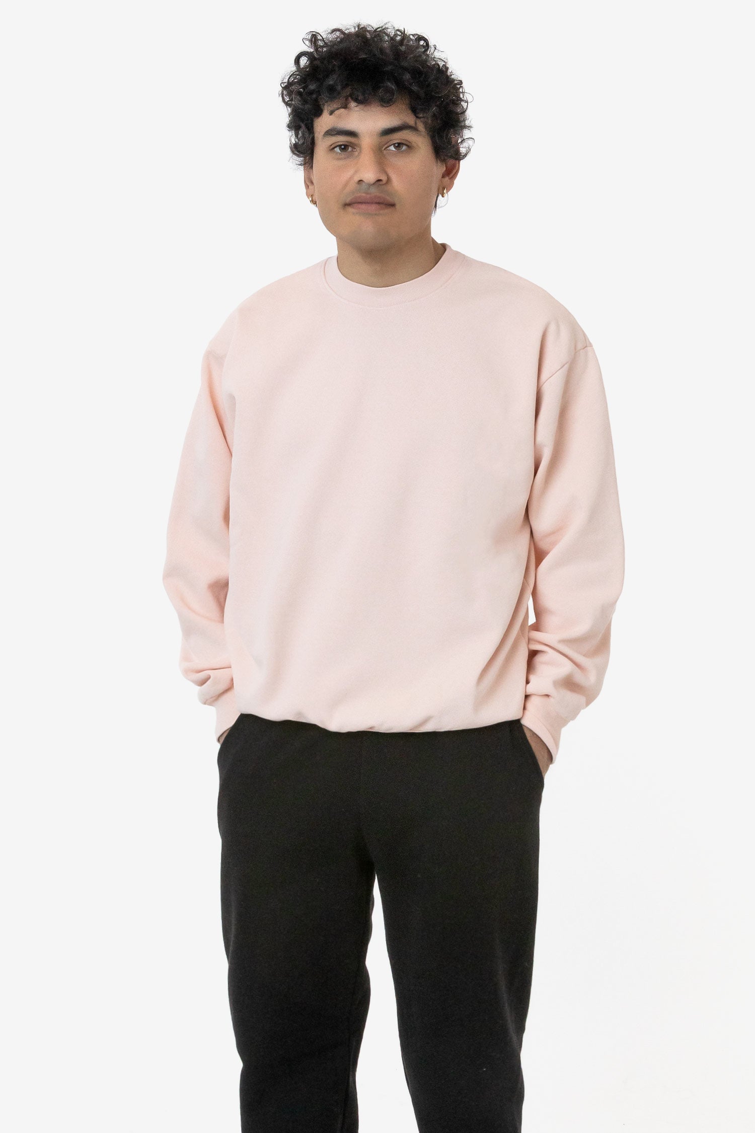 Los Angeles Apparel | Garment Dye Heavy Fleece Sweatpant (New & Now) for Men in Seashell Pink, Size Small