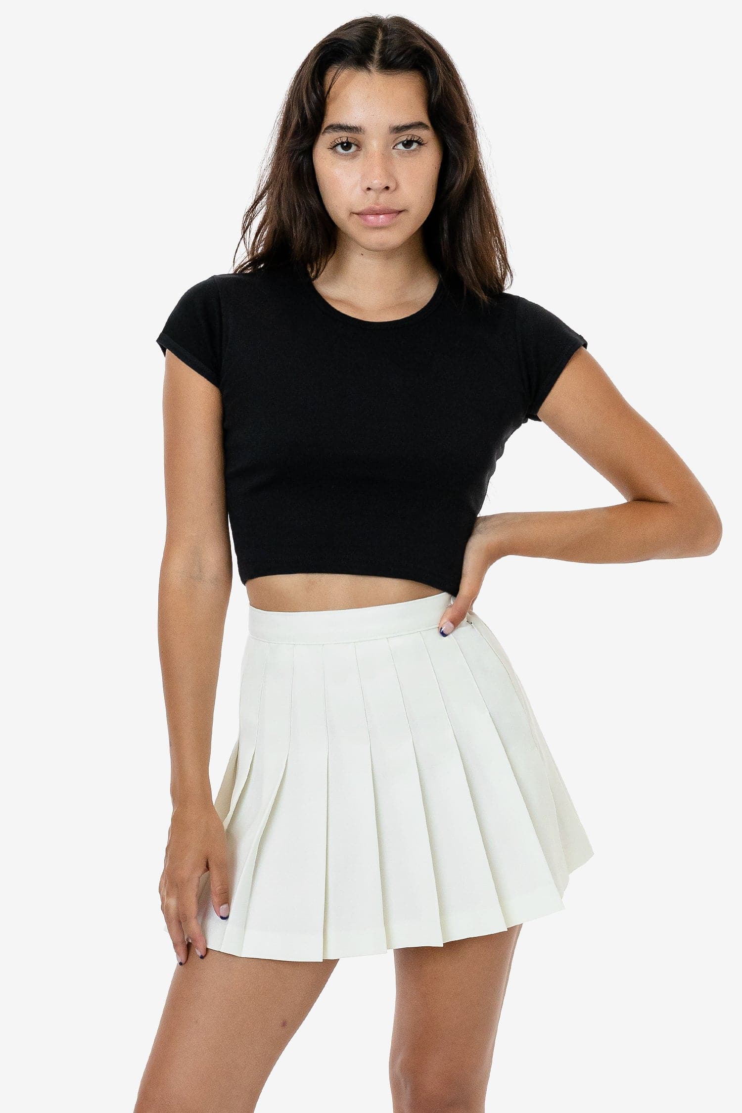 White pleated 2025 skirt american apparel