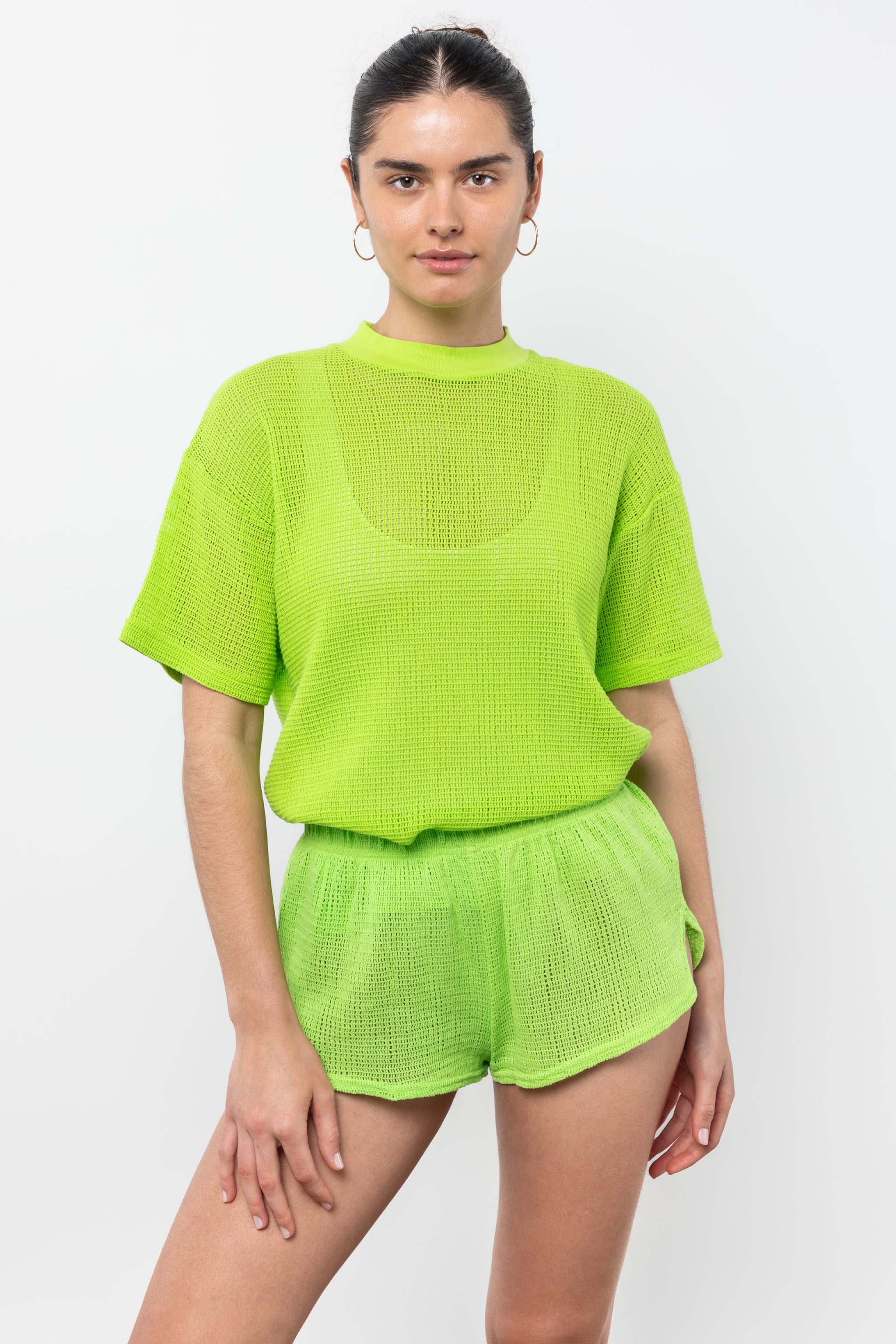 RIN304GD - Cotton Fishnet Garment Dye Shorts – Los Angeles Apparel