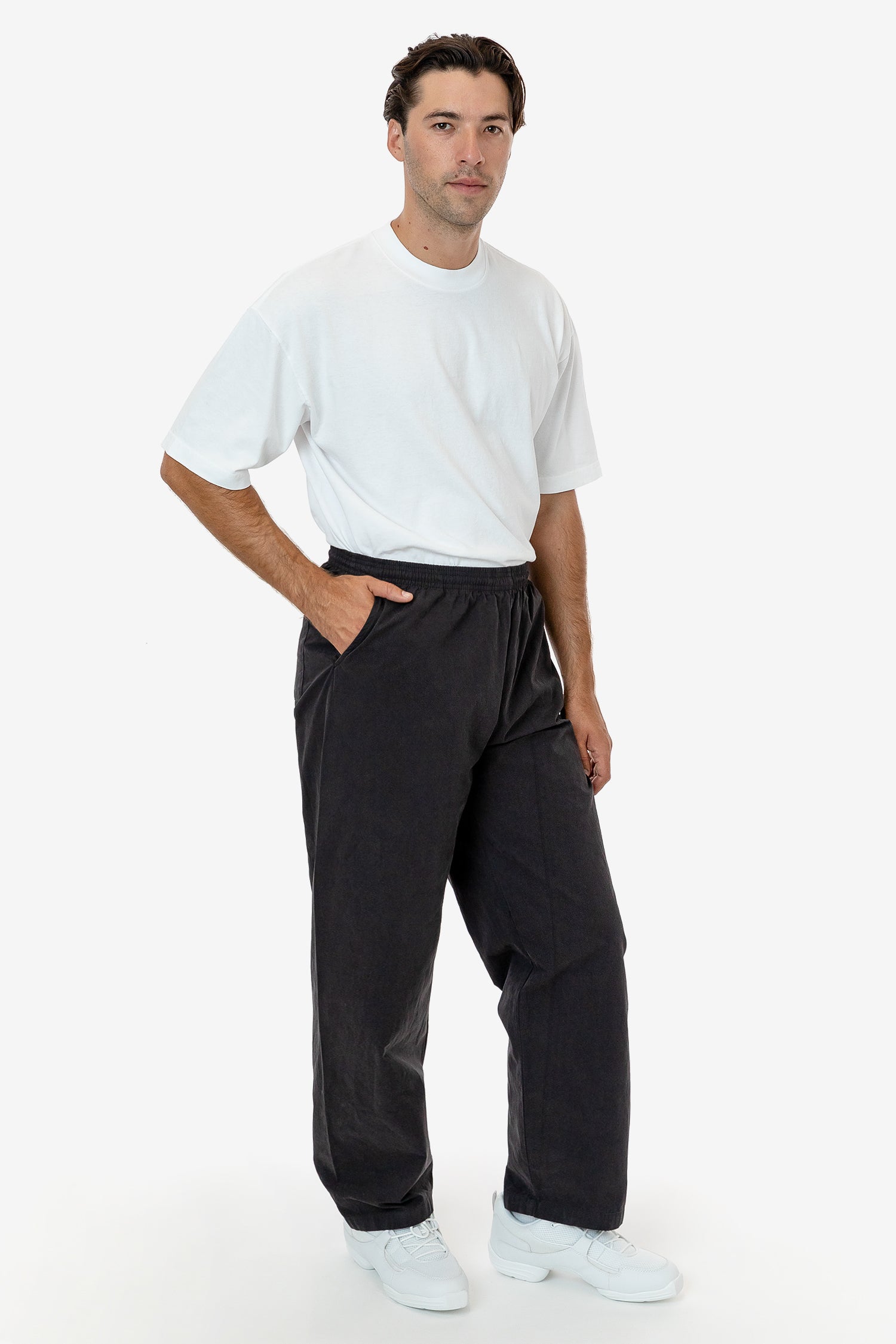 Men's 100% Cotton Pants Woven and Dyed in Black from Peru - Washed Black