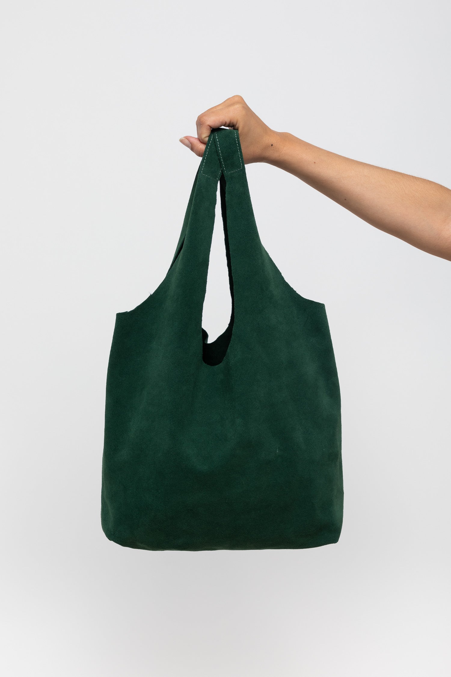 Layah leather and suede online hexagon handle shopper bag