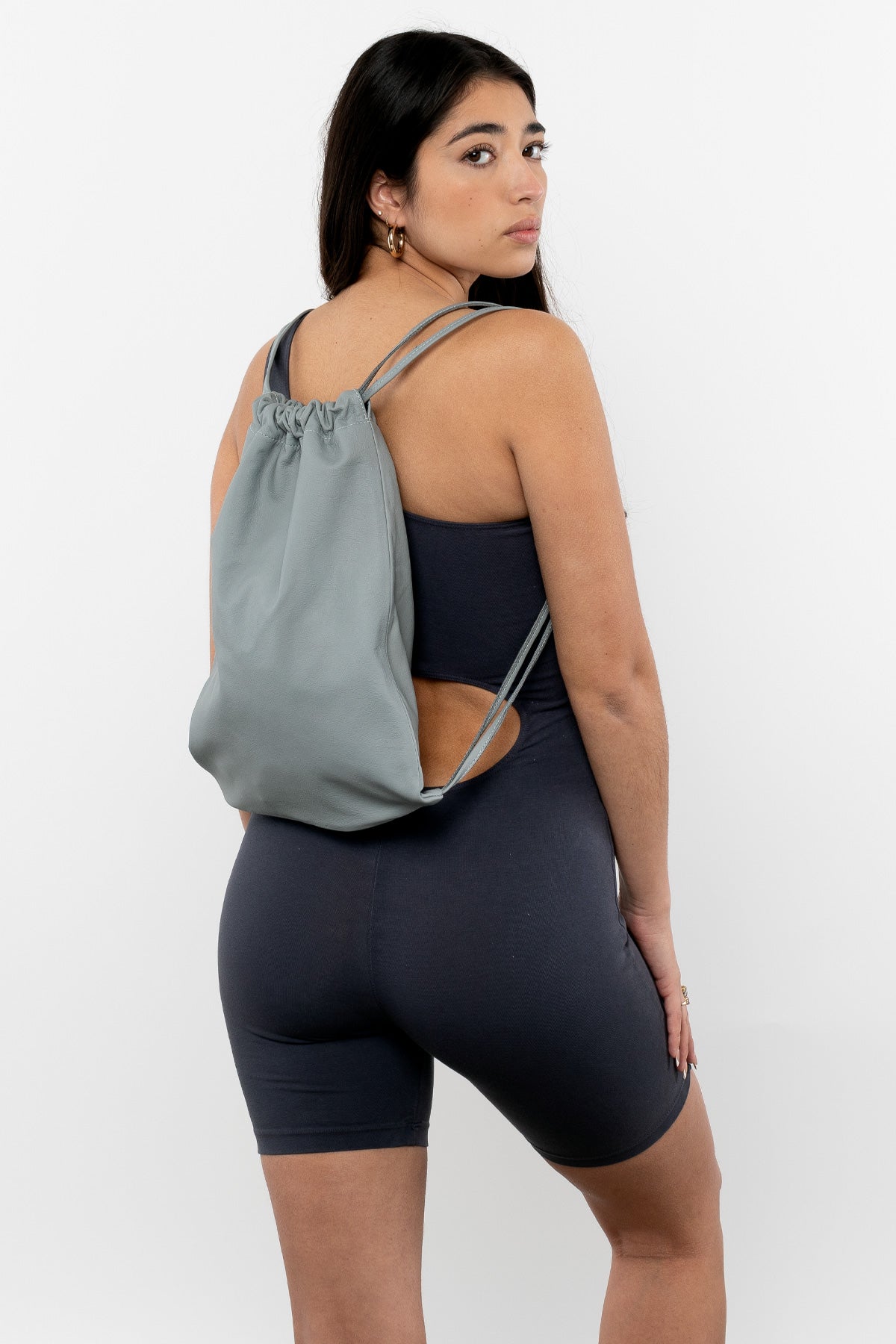 american apparel leather drawstring backpack Los Angeles Apparel