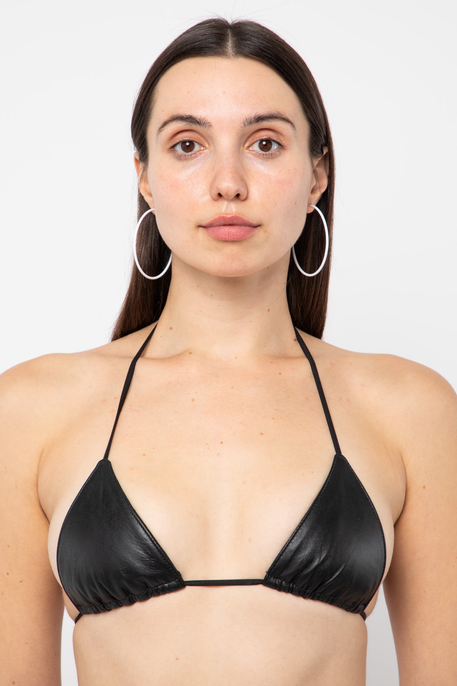 RLH3436 Leather Nylon String Bikini Top Los Angeles Apparel