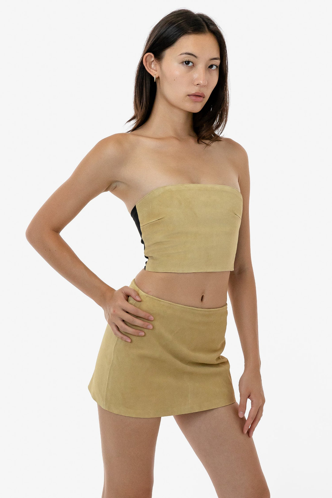 RLH767 2 Tone Suede Ottoman Tube Top Los Angeles Apparel