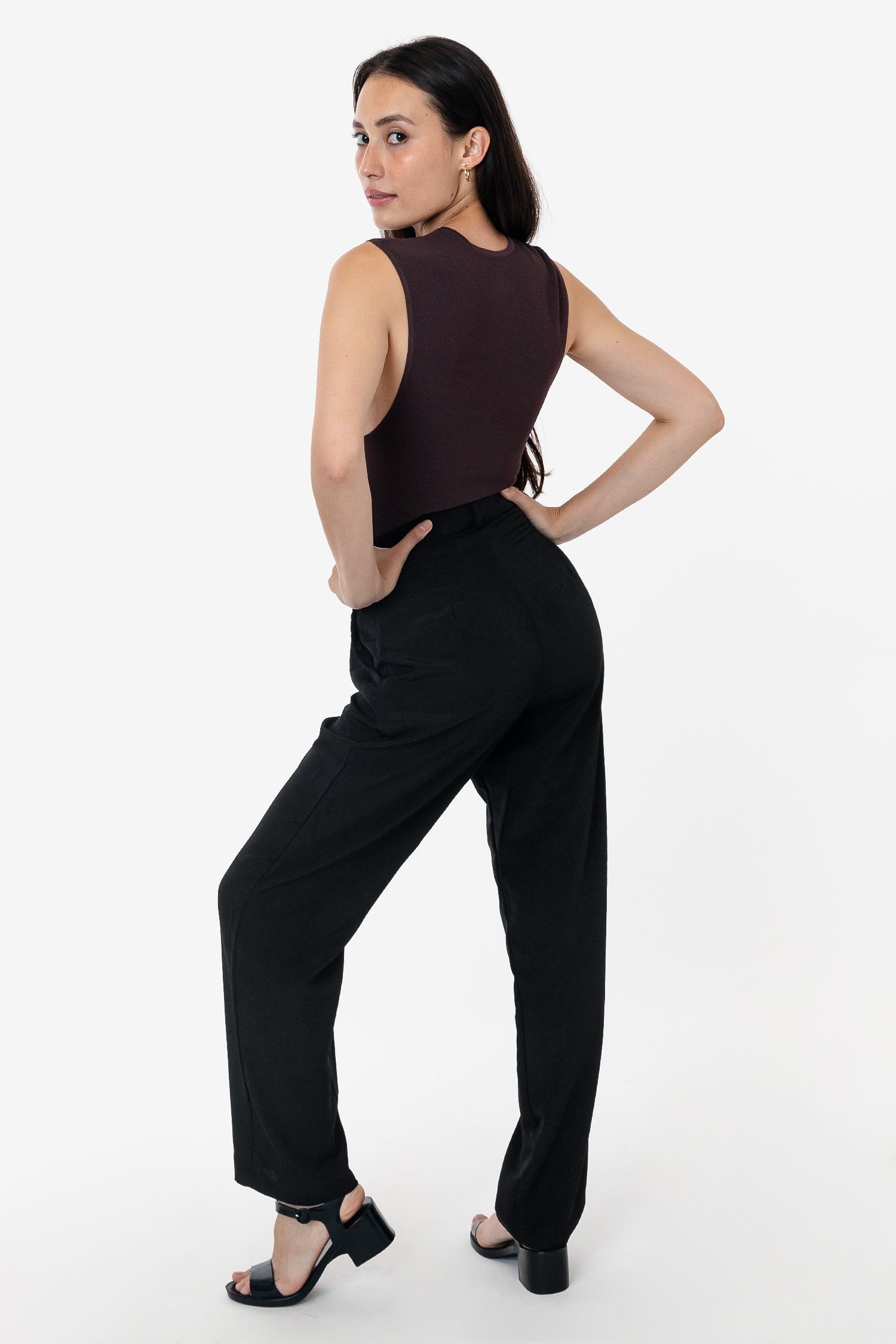 RSAPP350 - Poly Pleated Straight Leg Pant – Los Angeles Apparel