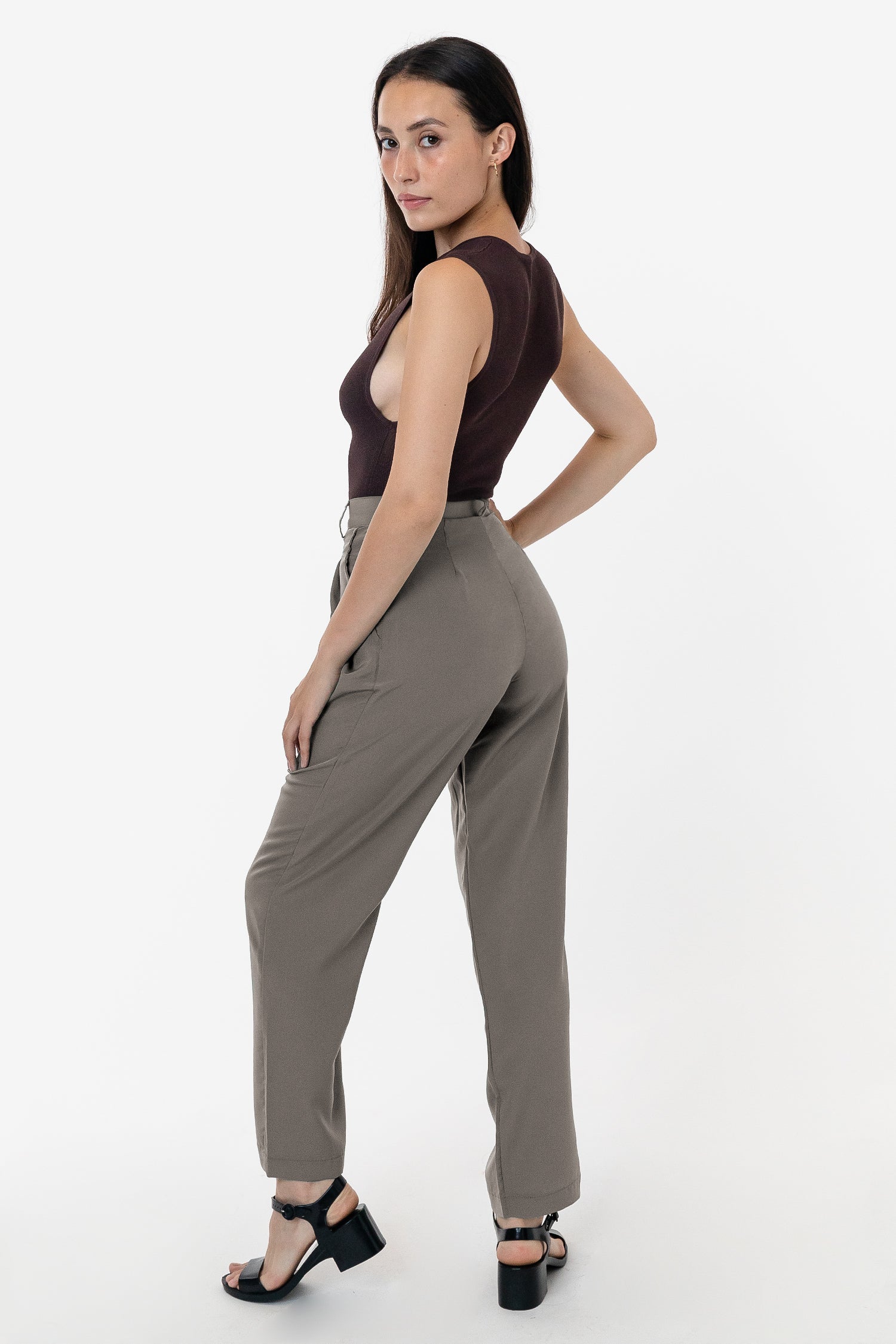 RSAPP350 - Poly Pleated Straight Leg Pant – Los Angeles Apparel