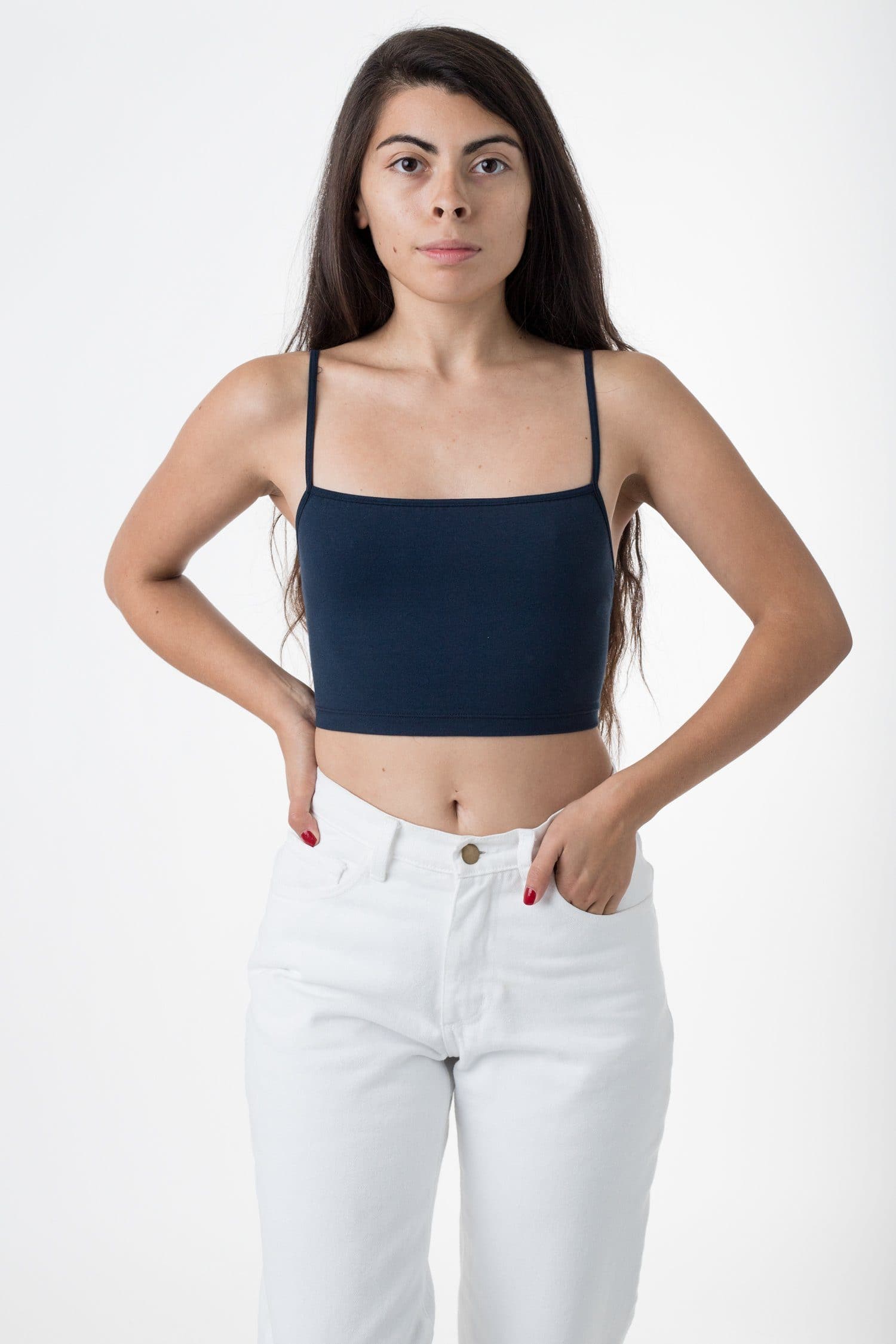 Spaghetti strap clearance tank top cropped