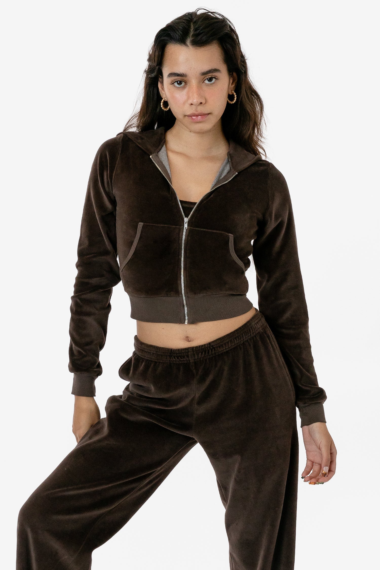 VLR310GD Garment Dye Velour Mid-Length Zip-Up Hoodie – Los