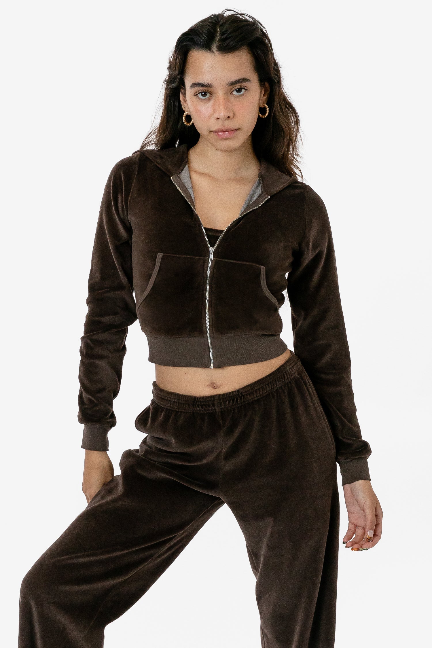 VLR310GD - Garment Dye Velour Mid-Length Zip-Up Hoodie – Los Angeles Apparel