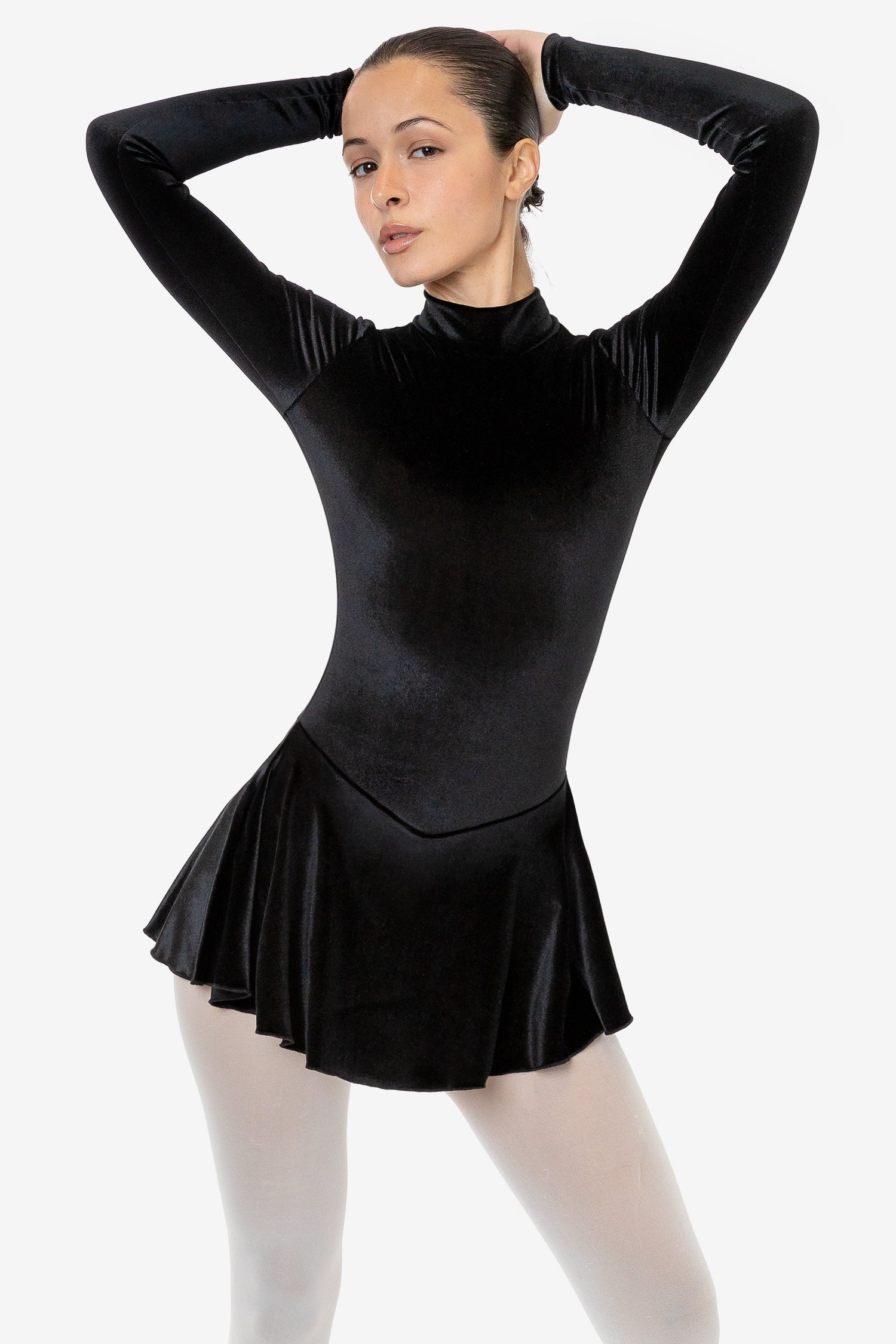 VVT410 Velvet Long Sleeve Mockneck Skirted Leotard