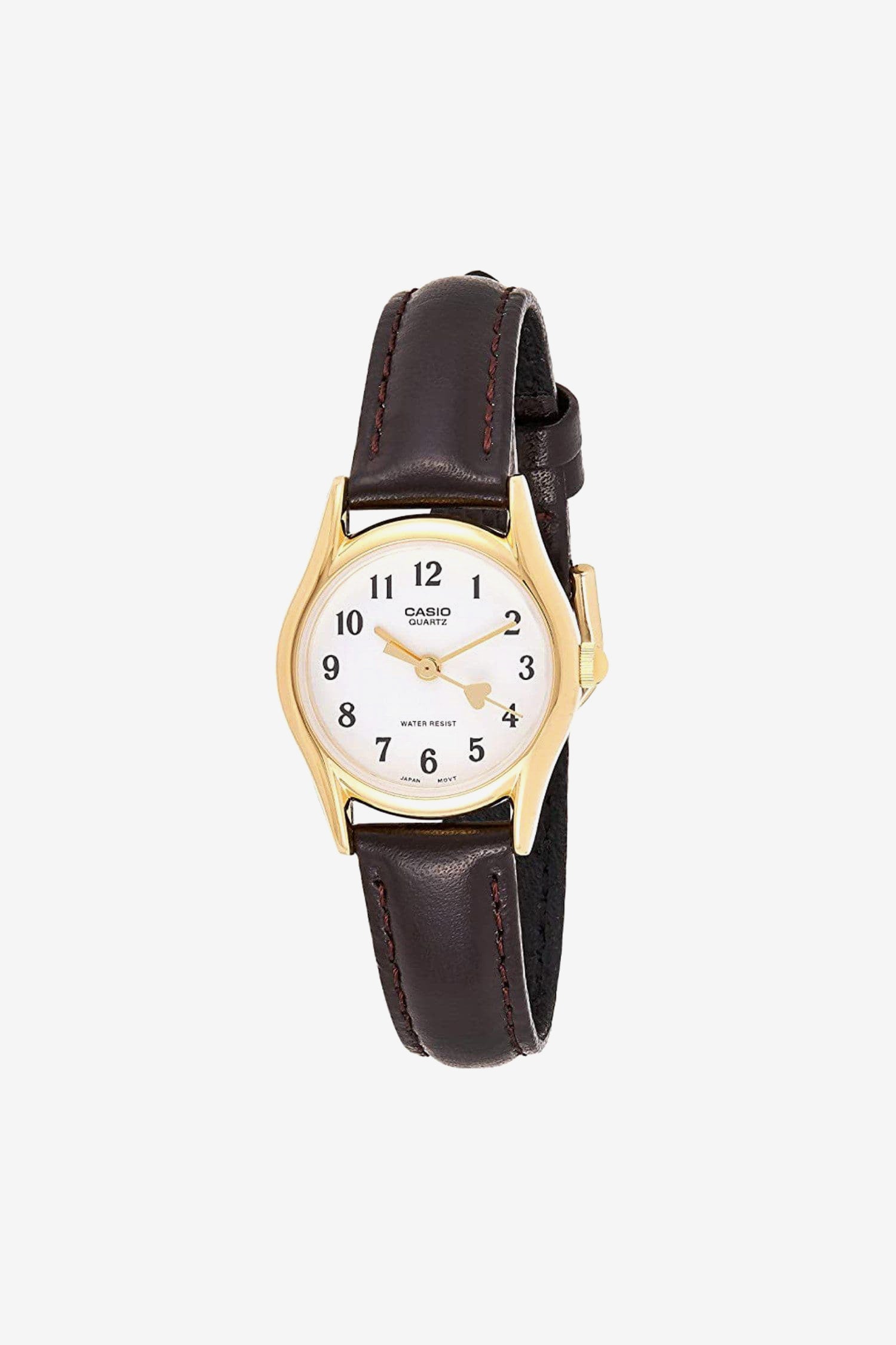 Women\'s Leather Strap Watch Gold-Tone Case Mineral Crystal Japanese Quartz Leather Strap Watch in Gold-Tone | Anne Klein main image 2