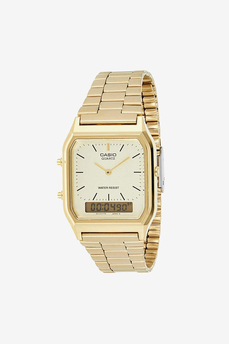 WCHAMSIO - Men's Casio Classic Gold Watch