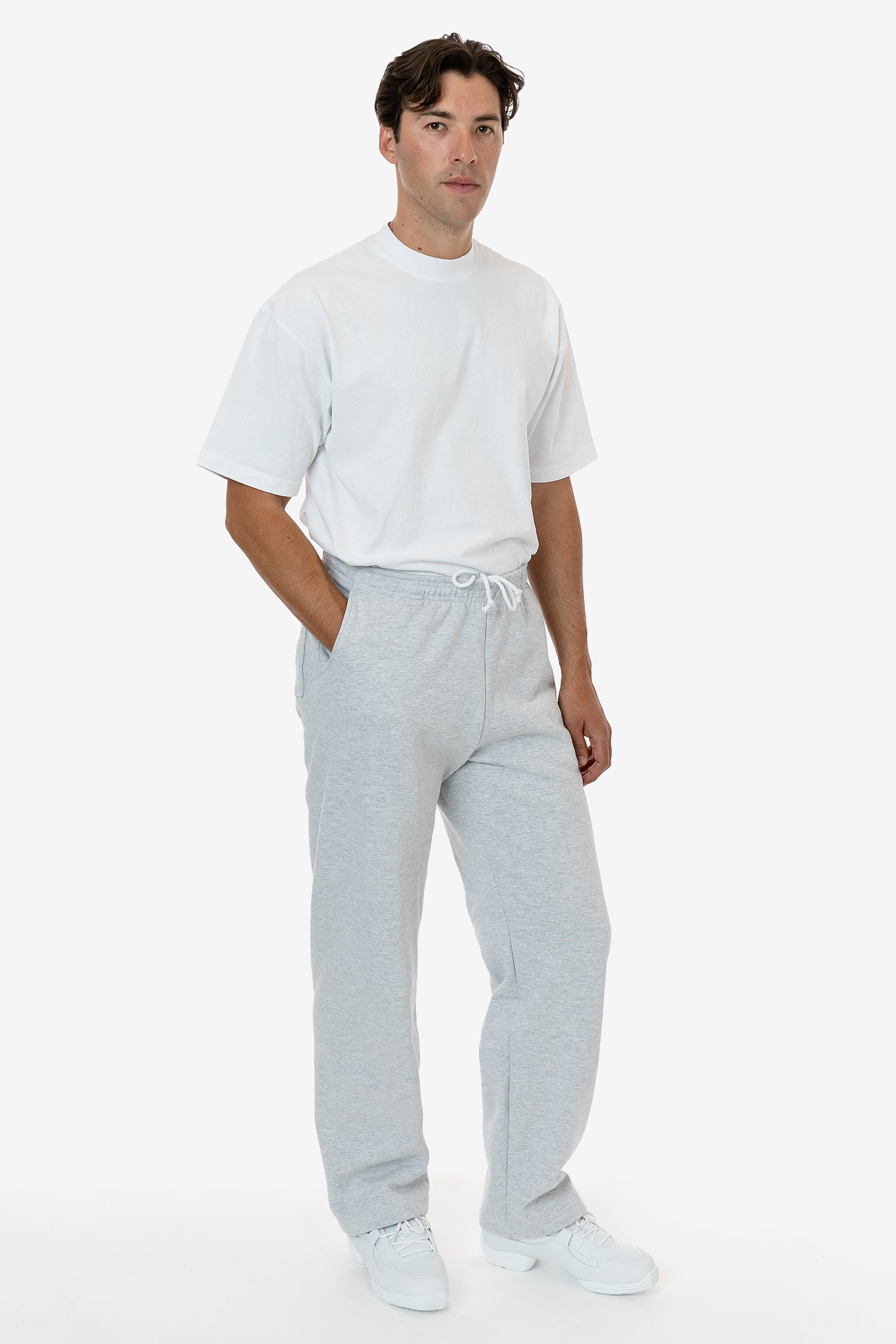 White straight leg discount sweatpants