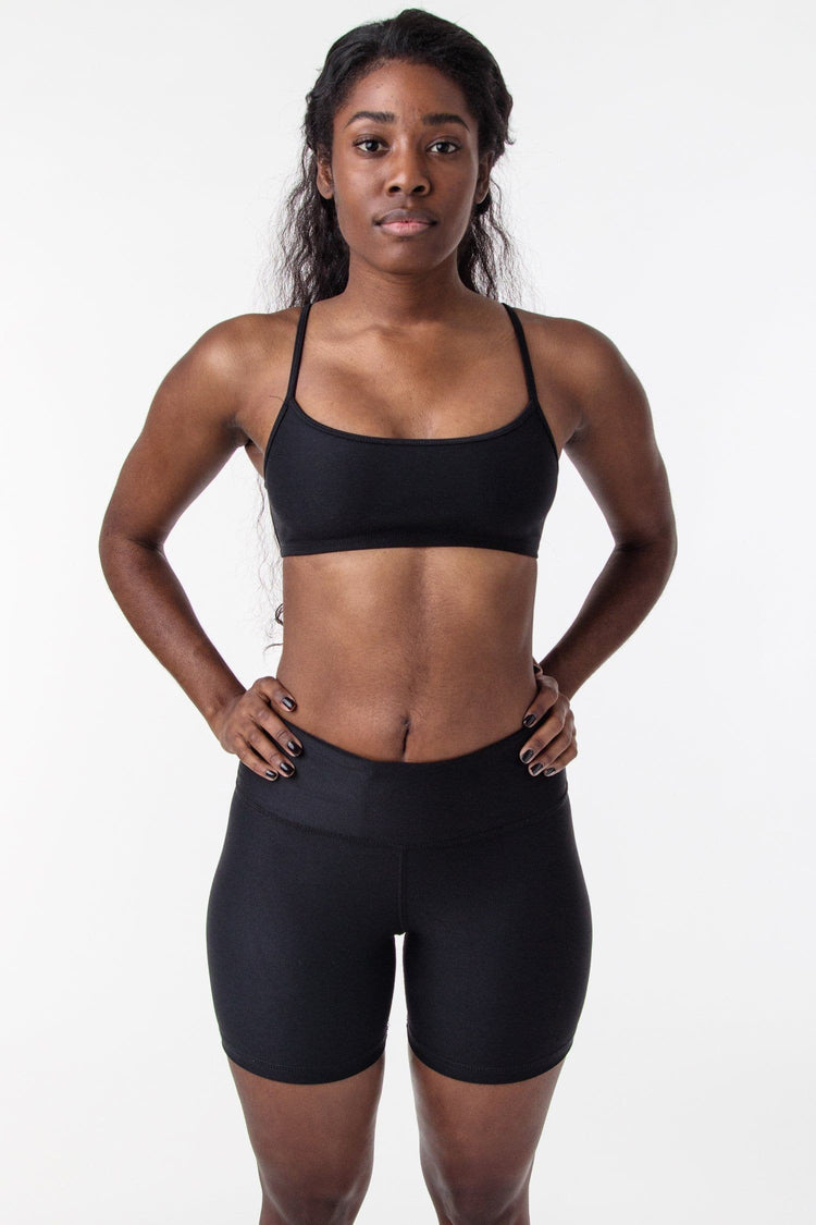 Womens Black Sports Bra Tank Top Hoodie, Runner Island Activewear