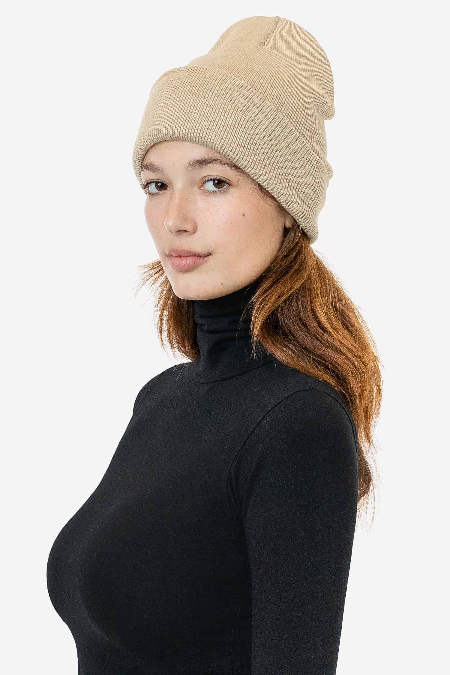 LADIES CASHMERE RIBBED HAT WITH FOLDED CUFF – PORTOLANO