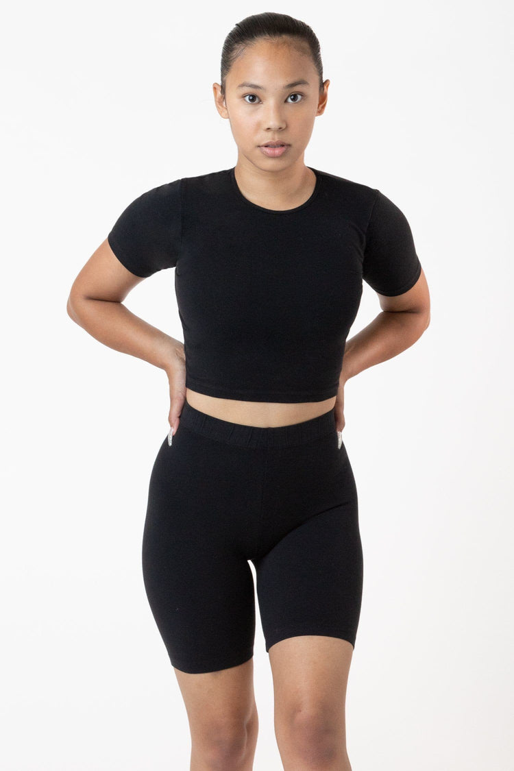 Cropped All Day Short Sleeve - Black - Black / XS