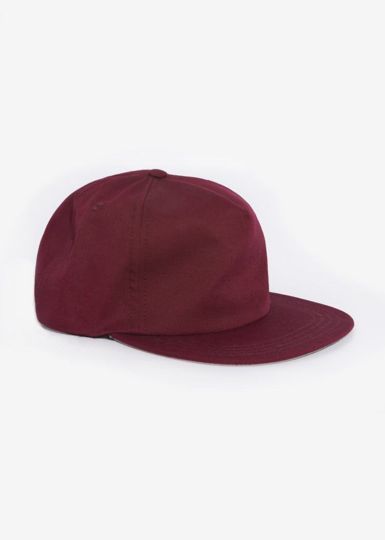 Los Angeles Apparel | Poly Cotton Twill 5 Panel Hat in Burgundy