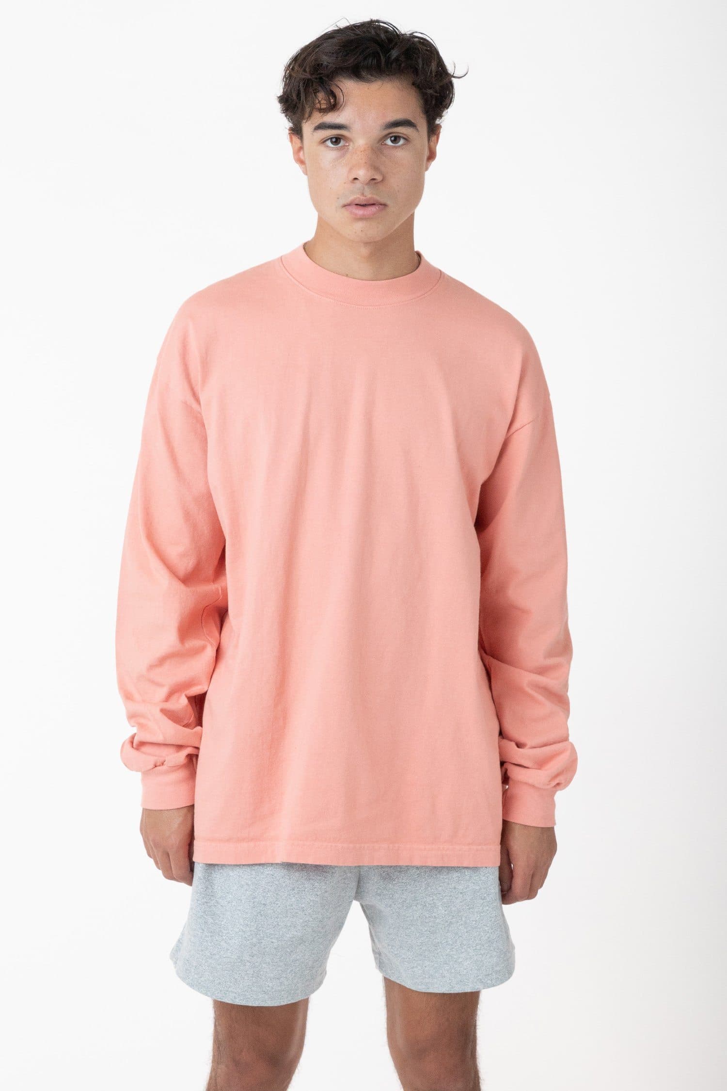 1406GD - Long Sleeve Garment Dye Mockneck T-Shirt – Los Angeles