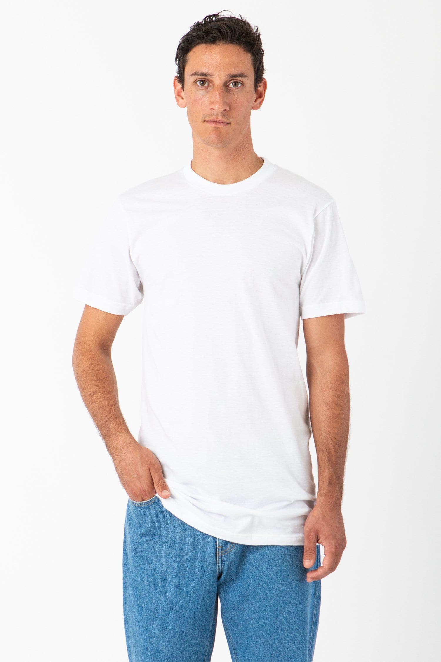 American Apparel Men's Tri-Blend Crewneck Short Sleeve Track T-Shirt,  2-Pack, Athletic Blue, X-Small