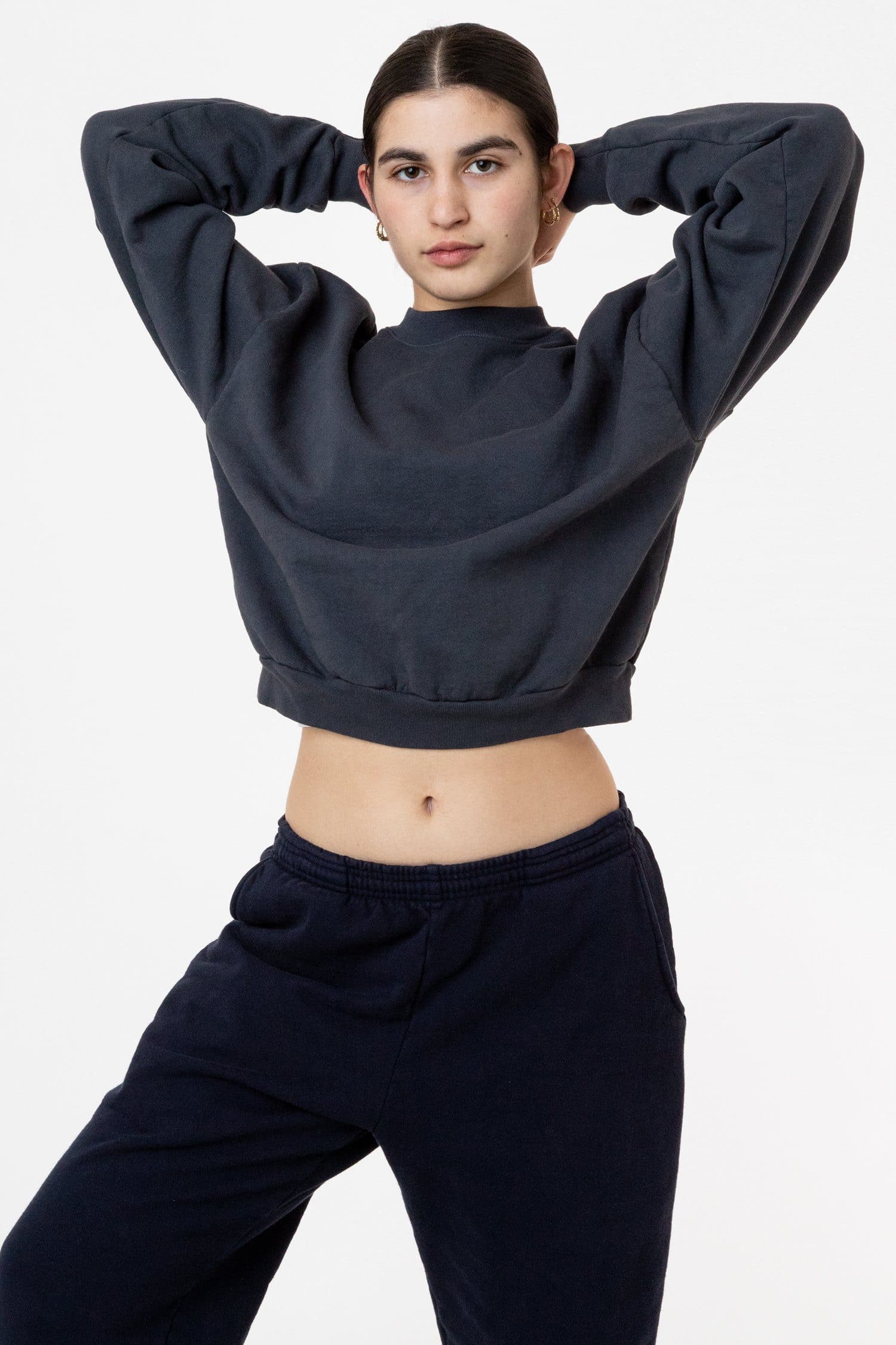 Mock neck cropped online sweatshirt