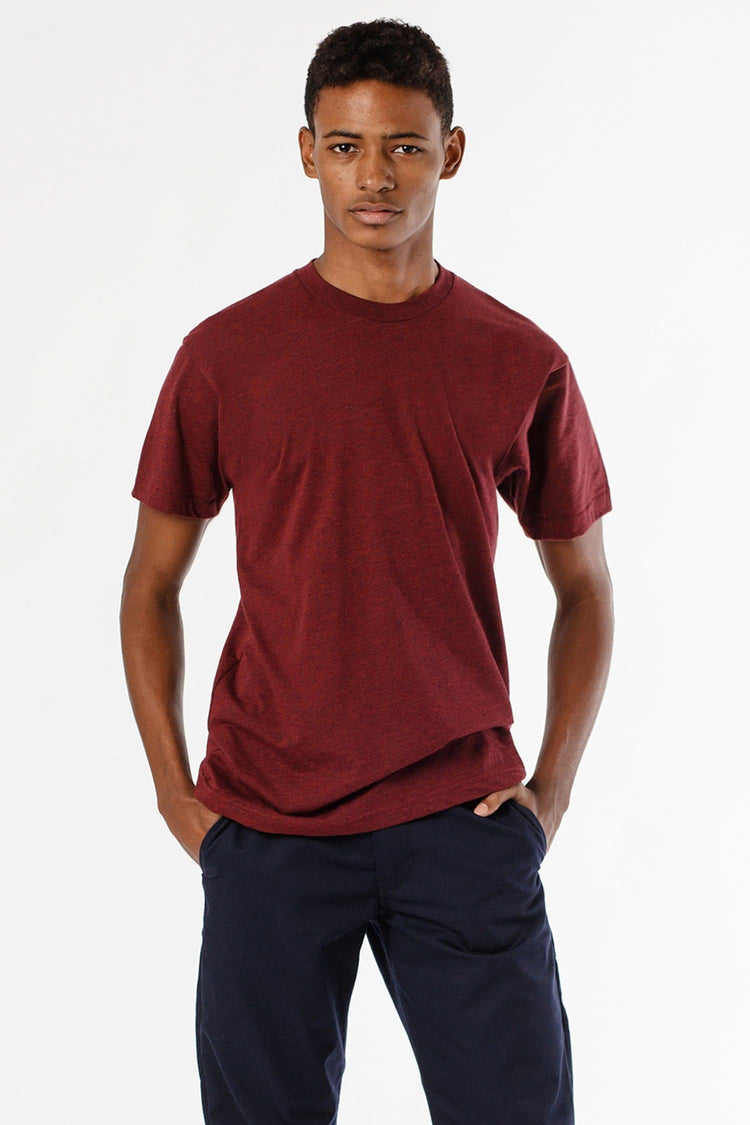  American Apparel Unisex Poly-Cotton Short-Sleeve Crewneck M  HEATHER RED : Clothing, Shoes & Jewelry
