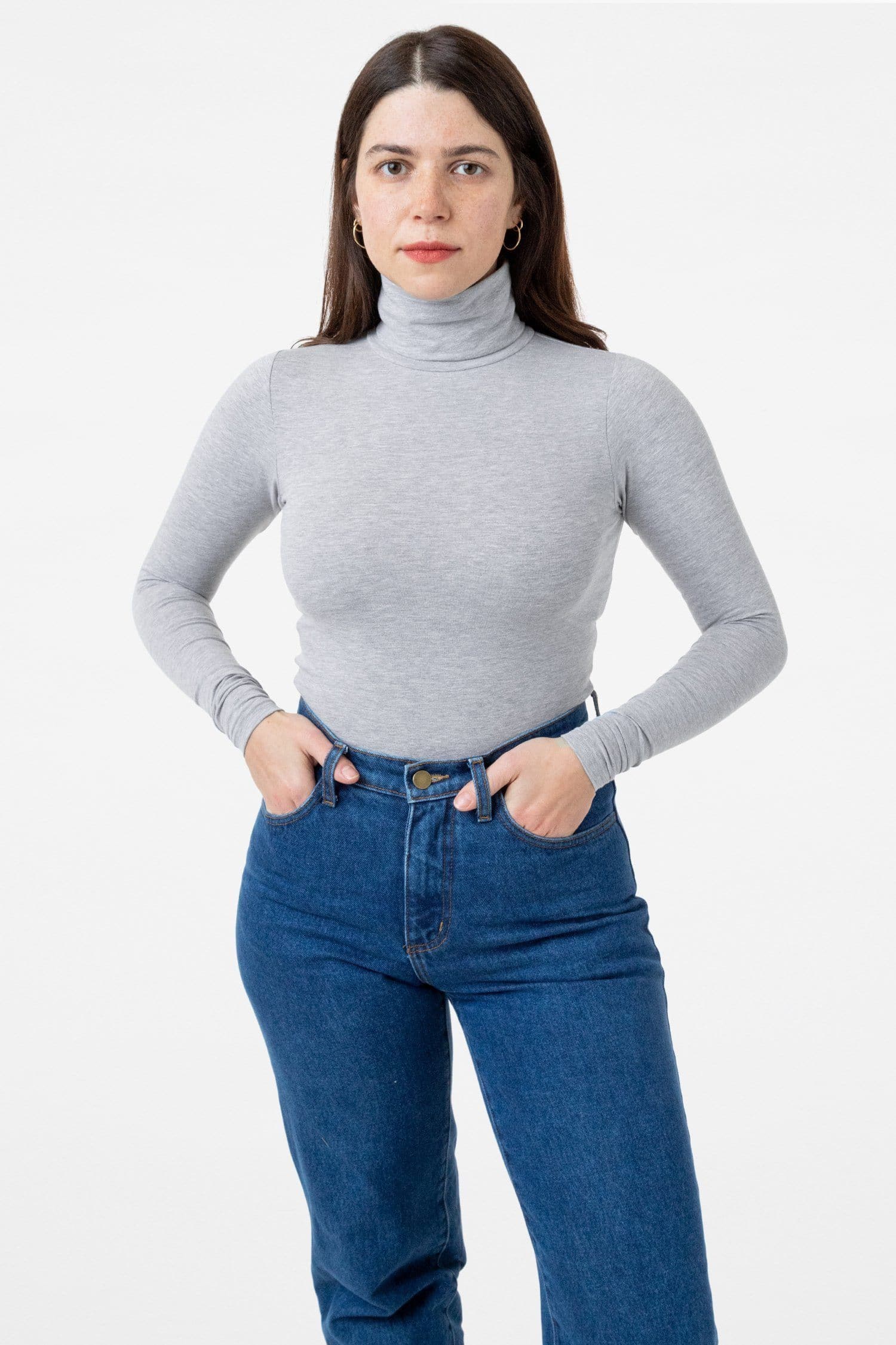 Women's cotton 2025 spandex turtleneck