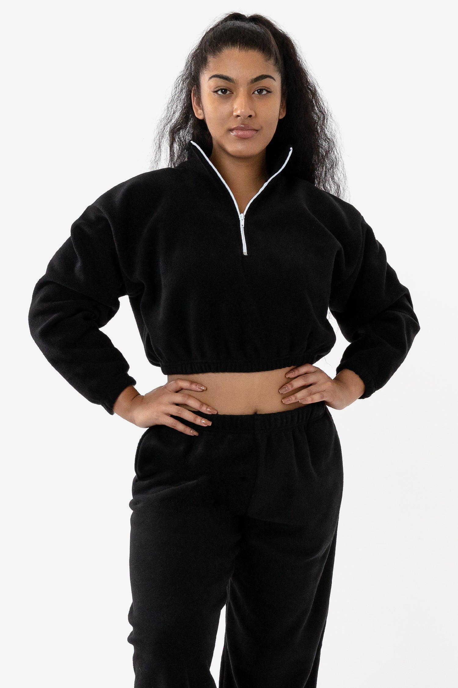 Cropped half best sale zip hoodie