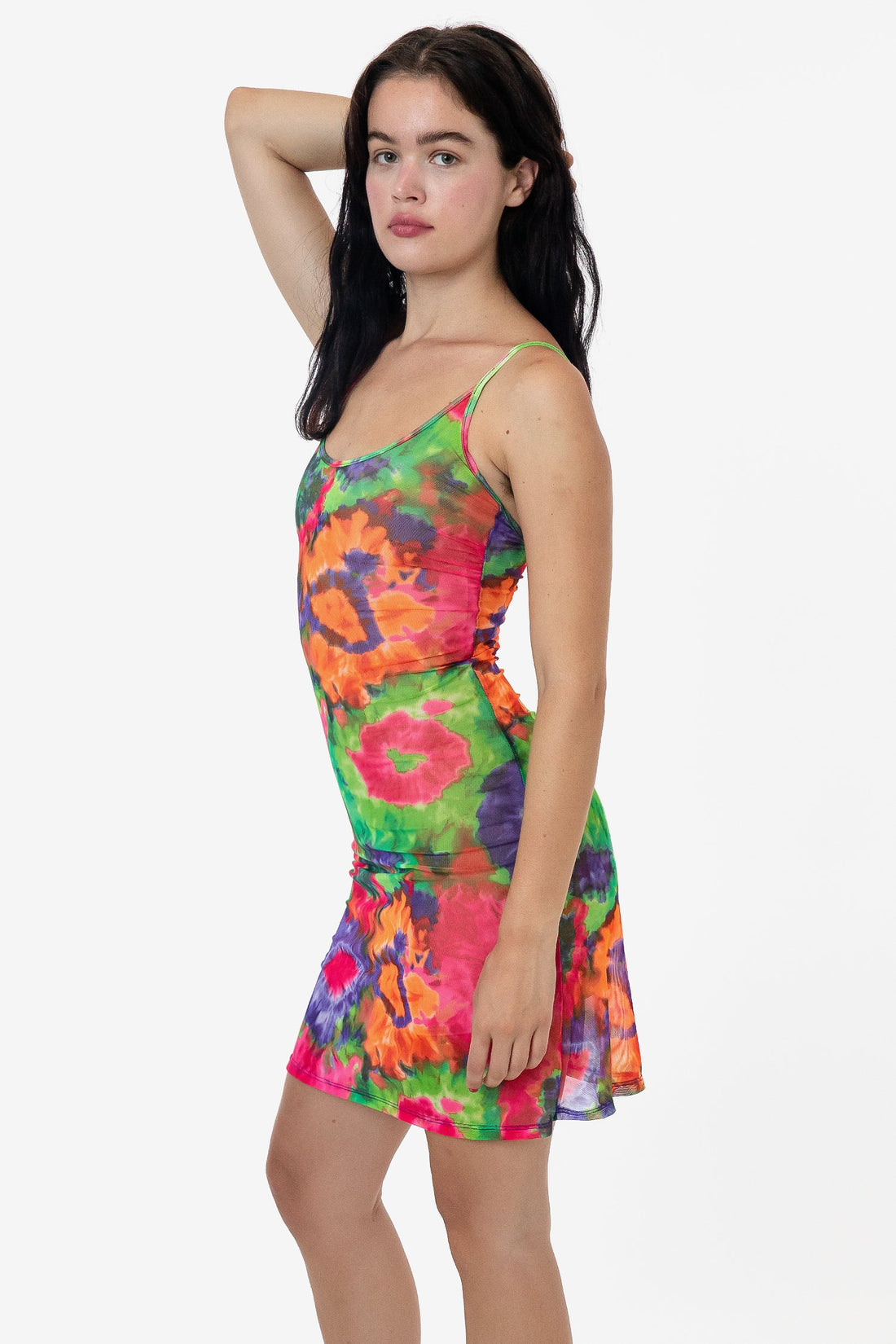 RNS783P - Printed Micro Mesh Spaghetti Dress – Los Angeles Apparel