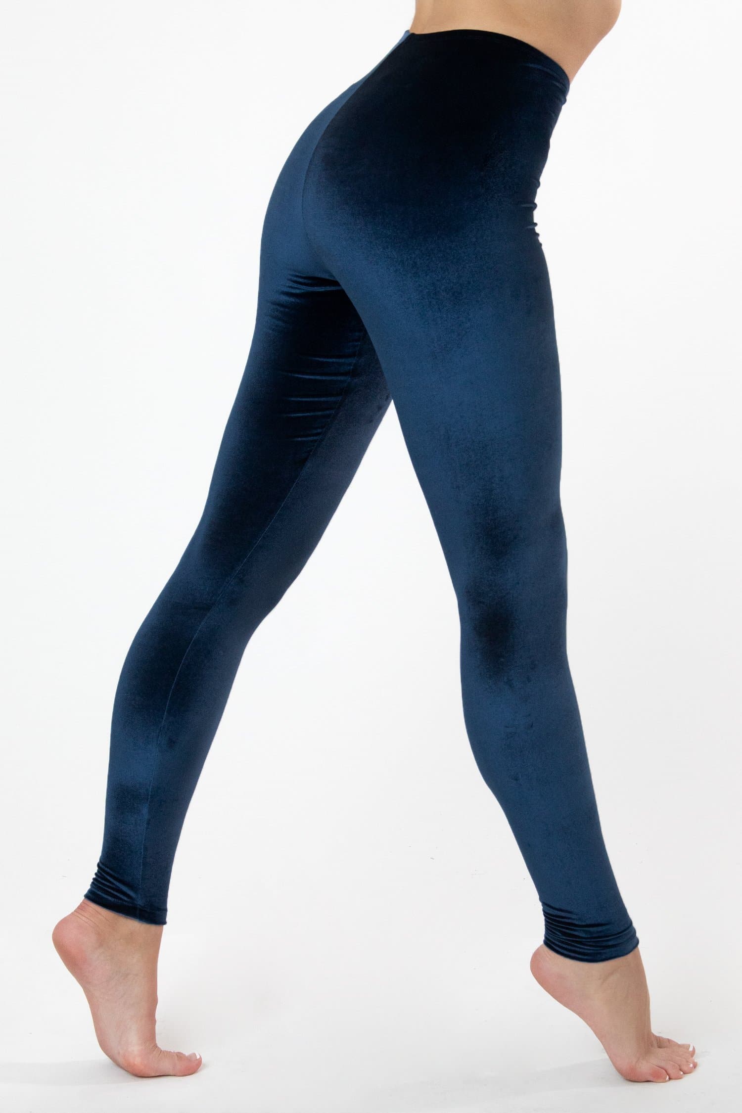 Conceited Velour Velvet Leggings for Women, Navy Blue, Medium