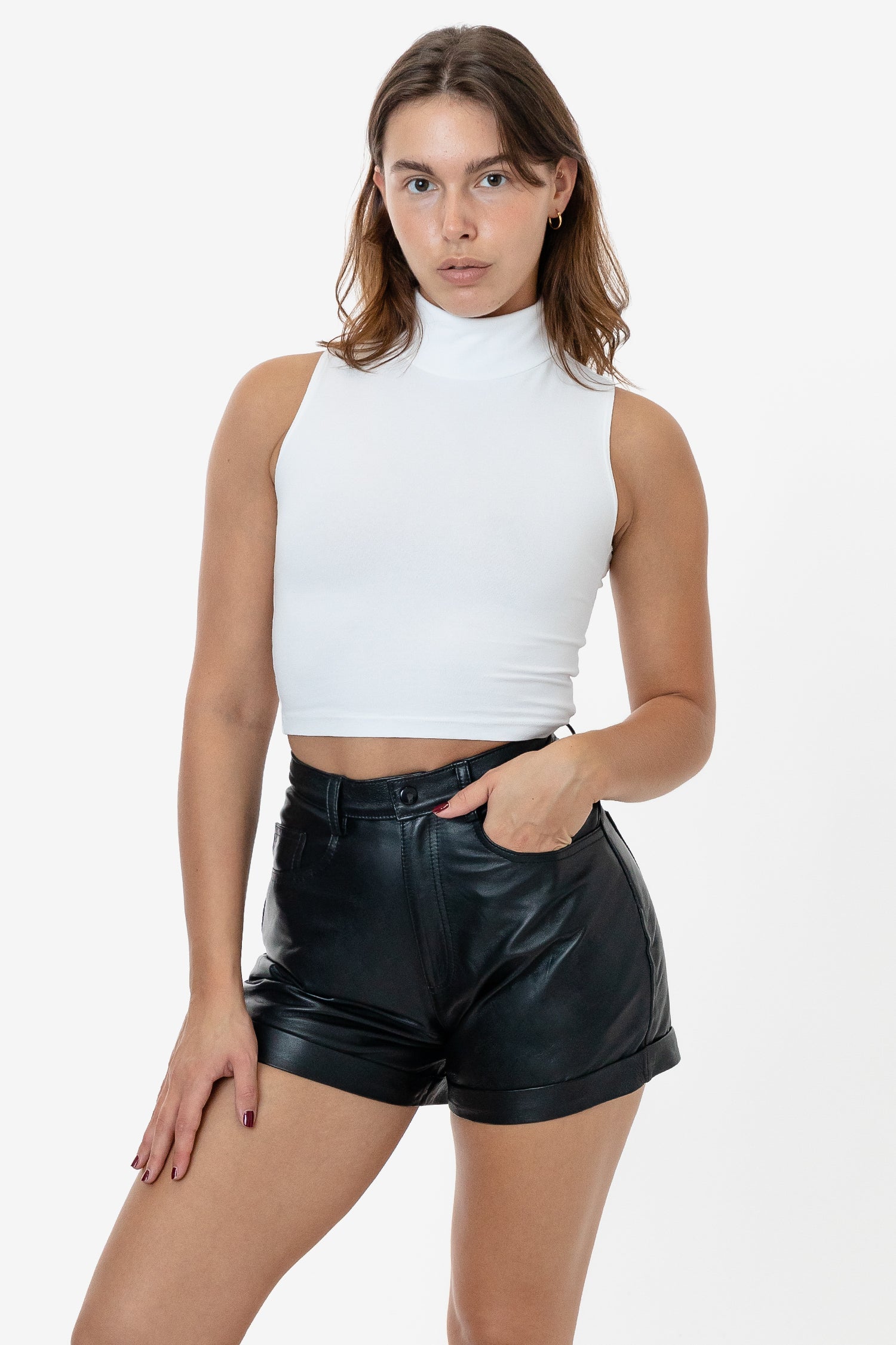 Leather shorts lpa hotsell