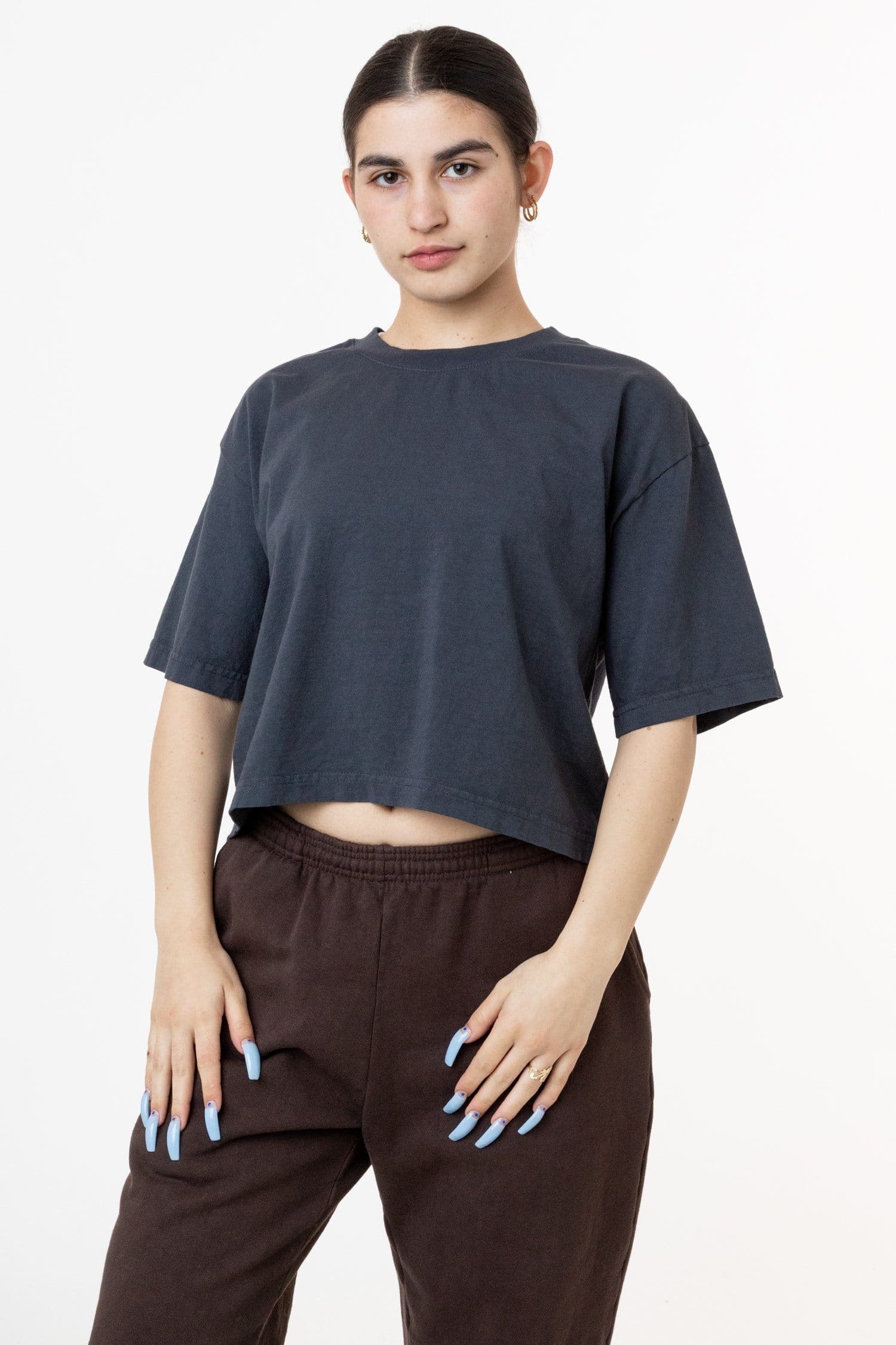 Cropped Oversized Viscolinho Pedraria Taylor Chalk