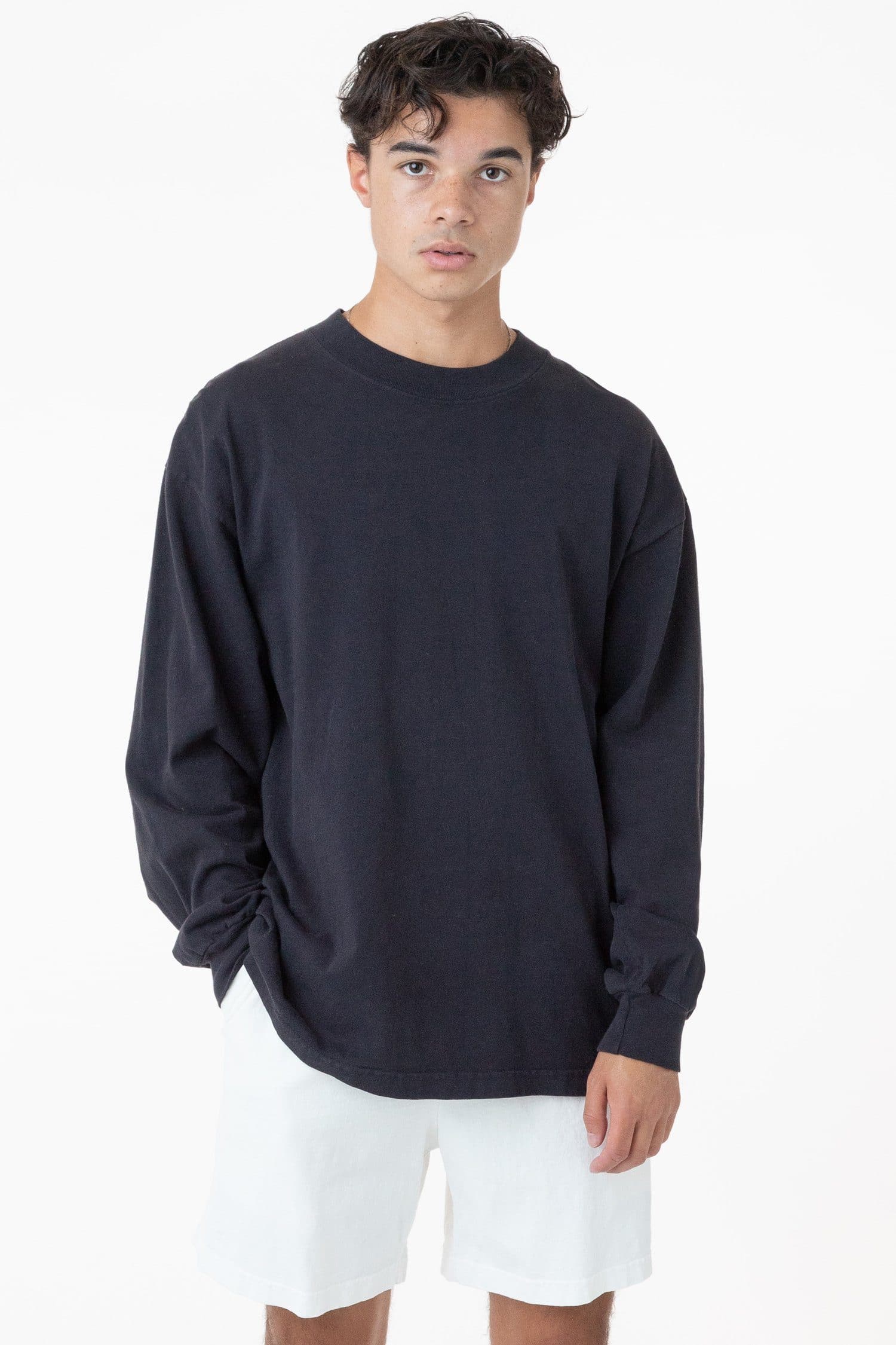 1406GD Mix - Long Sleeve Garment Dye Mockneck T-Shirt – Los