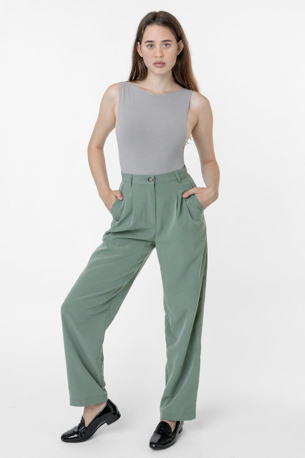 RSAPP350 - Poly Pleated Straight Leg Pant – Los Angeles Apparel