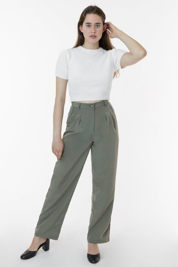 RSAPP350 - Poly Pleated Straight Leg Pant – Los Angeles Apparel