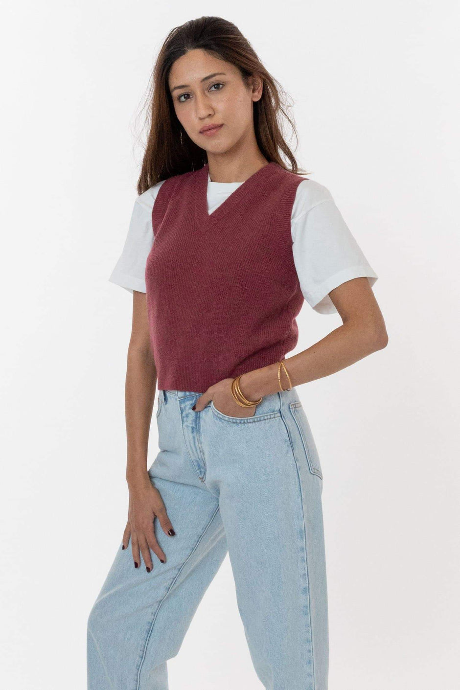 Lace Back Cutout Cashmere Vest